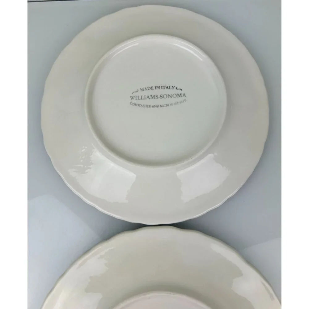 Williams Sonoma Napa Sage Green Italy Leaf & Grape Salad Plates 8.75